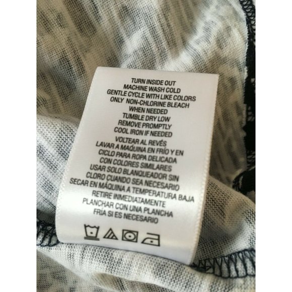 Basic Editions Shirt Navy Blue and White Cotton Spring Top Casual Womens Medium - Picture 9 of 9